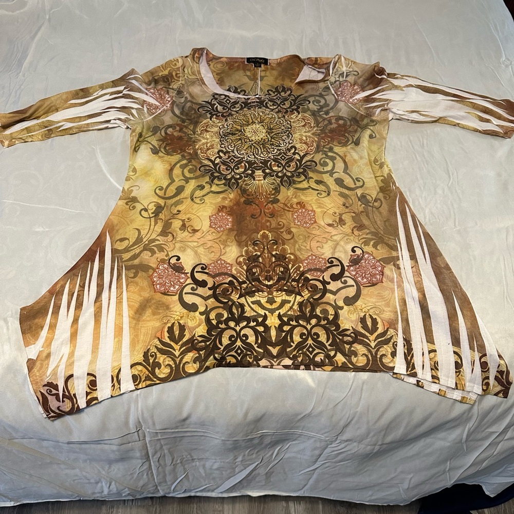 Elegant Gold and Brown Women's Tunic